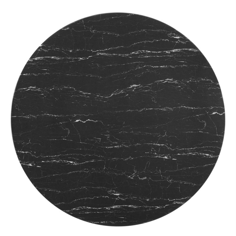 Table de salle à manger Zinque, Marbre noir, l 47 po x L 47 po