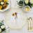 Clear Charger Plates with Gold Rim, Plastic