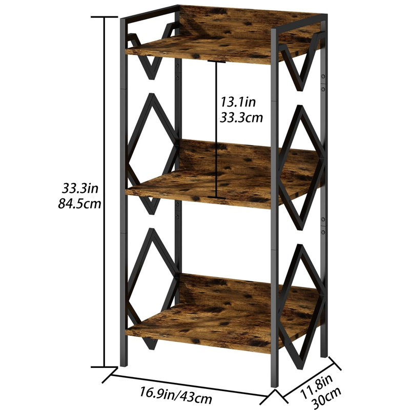 Table d'appoint Vallu, (3 tablettes) H 33,3 po x l 16,9 po x P 11,8 po