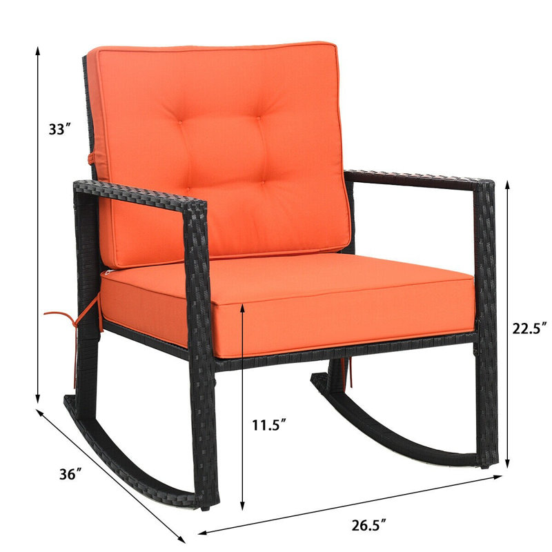 Terraza Wicker Outdoor Lounge Chair, Orange