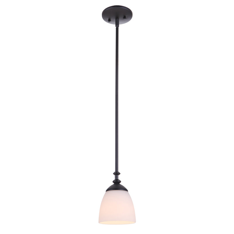 Luminaire suspendu conique à 1 lumière Marshville, Noir mat