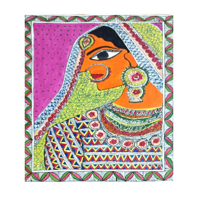 Shringar Of Bride | Acrylic Color On Handmade Paper | By Annu Kumari