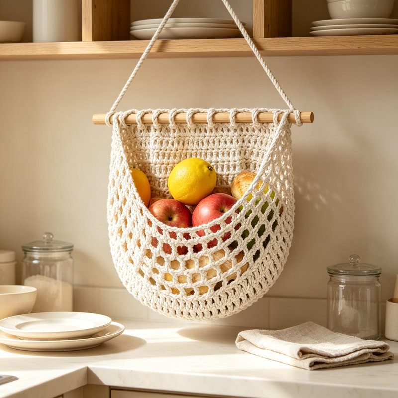 Corbeille à fruits Macrame