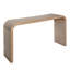 Console en bois naturel, table d'entrée de 59 po, table de style cascade courbée, console avec perles en bois