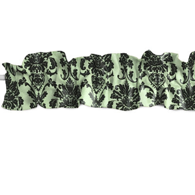 Cantonnière à motif floral en popeline et damas