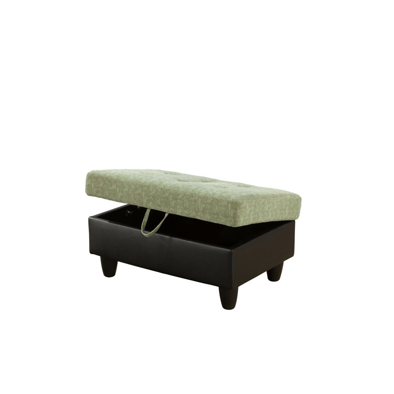 Canapé modulaire avec repose-pieds Asenath, Face à la gauche, Velours brun clair