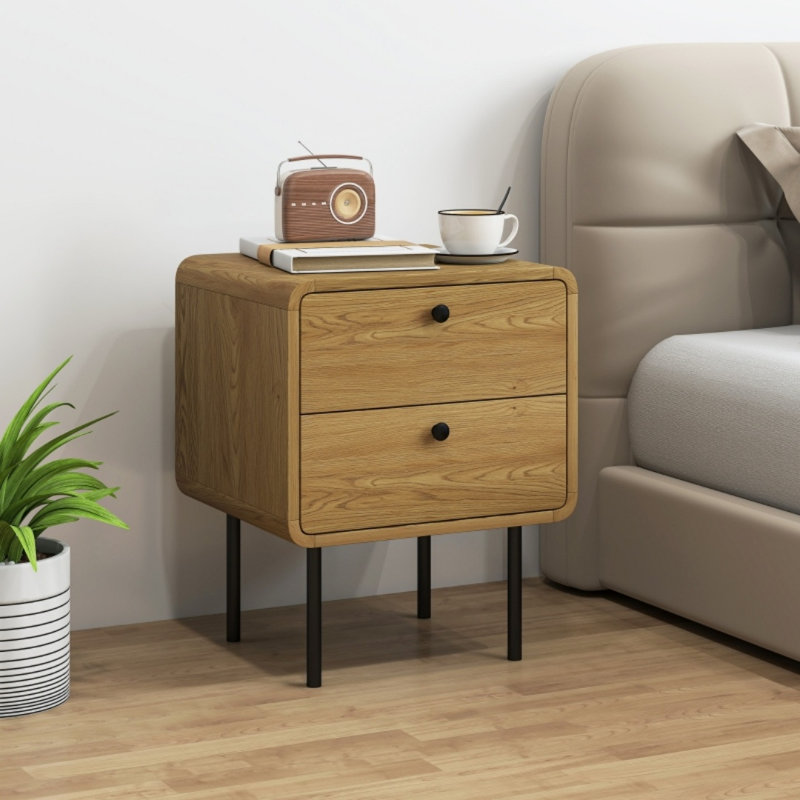 40cm W Engineered Wood Bedside Table