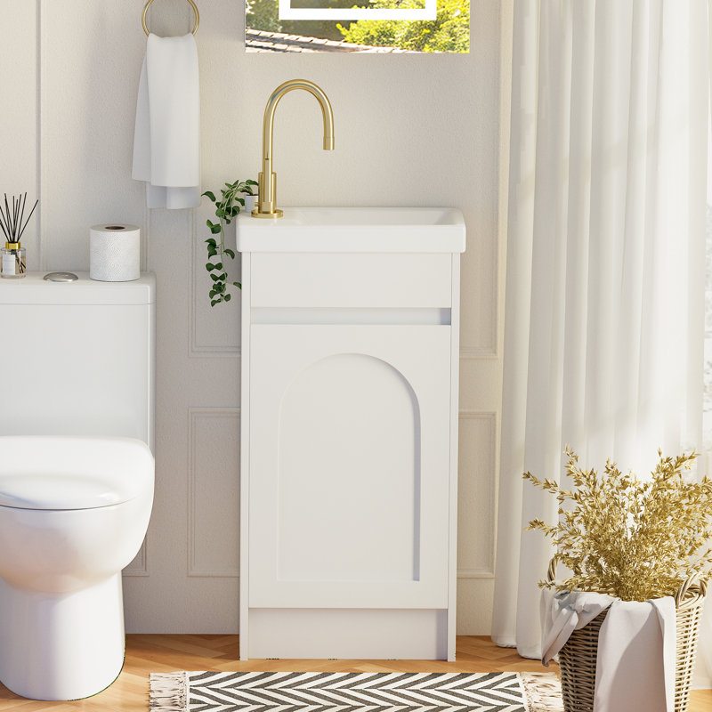 21mm Single Bathroom Vanity with Drop In Ceramic Basin
