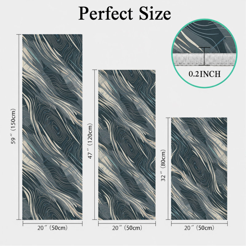 Tapis de cuisine lavables antidérapants Wave
