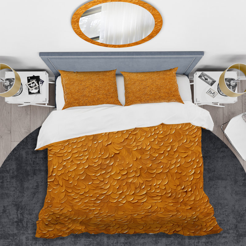 Ensemble de housse de couette Golden Abstract Dot Radiance I - Abstract Collages