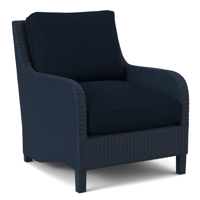 Gibraltar Armchair, Navy, Light Blue Performance Fabric; 0851-55