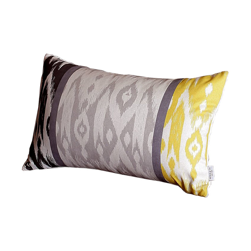 Throw Pillow, Gray/Yellow