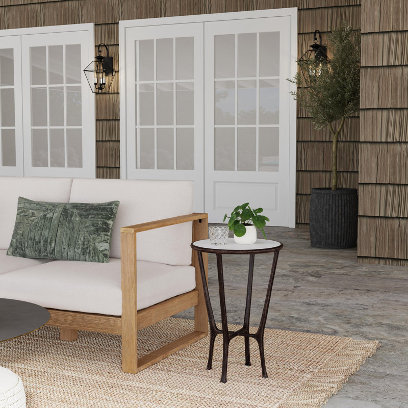 Lania Outdoor Marble Side Table