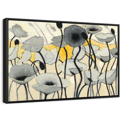 Snow Day Gray Flower Canvas Print