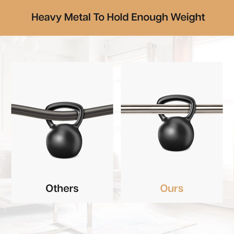 Extendable Plain Metal Curtain Pole And Hardware Set with Finials, 70-120cm Width, Brushed Silver