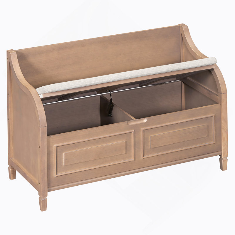 Banc de rangement rustique multifonctionnel (brun et beige), Naturel