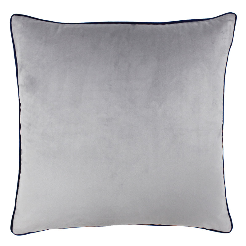 Square Cushion, Silver/Navy, Pillow Cover Only - No Insert