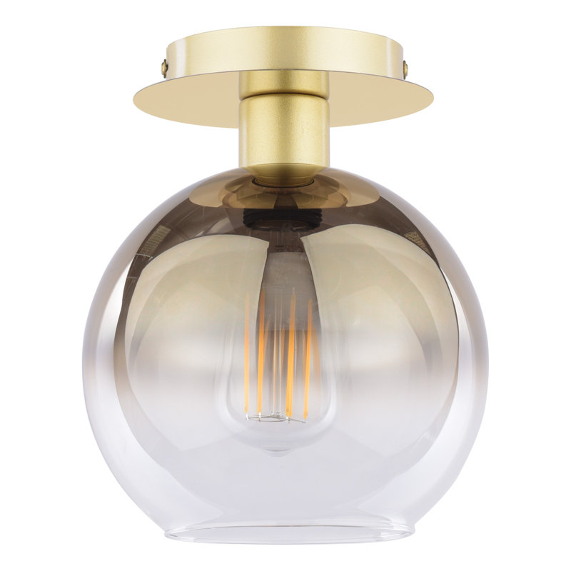 Quadrell Glass Flush Mount, Gold, Gold