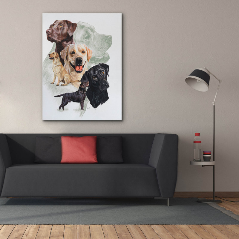 Labrador 2 sur toile par Barbara Keith, H 54 po x l 40 po x P 1,5 po