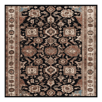 Machine Washable Persian Brown Area Rug