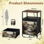 Table de chevet 2 tiroirs avec station de charge, table de chevet avec ports USB et amp; Table de chevet noire Outlets