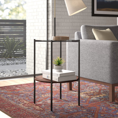 Solid Wood End Table with Storage