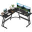 L-Shaped Metal Base Computer Desk