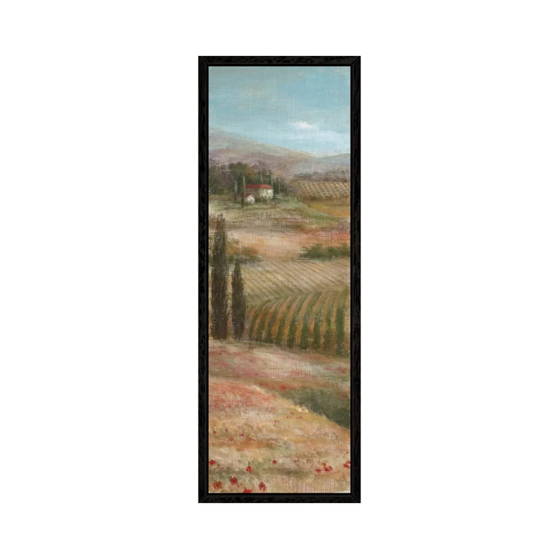 Valley VIew I by Nan - Panoramic Painting on Canvas, Black Framed, 30.48 cm H x 91.44 cm W