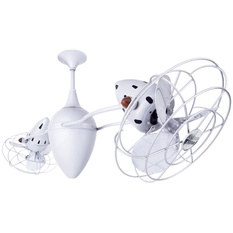 48" Ar Ruthiane 6 Blade Ceiling Fan, White
