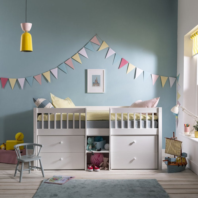 Rylee 70 X 200cm Cabin Bed with Storage Included with Built-in Ladder Included