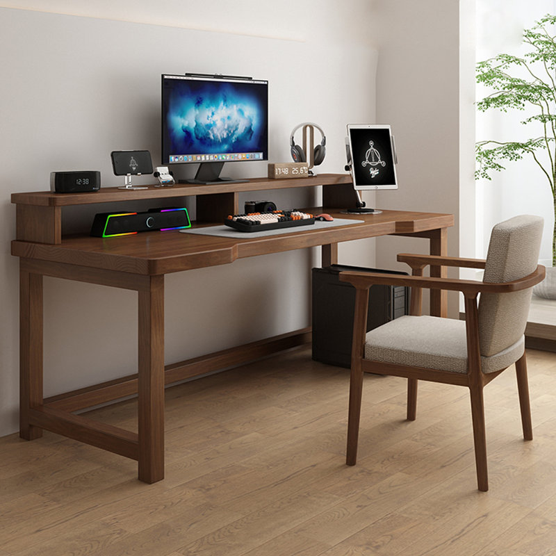 Bureaux rectangulaires en bois massif brun clair, H 34,25 po x l 62,99 po x P 23,62 po