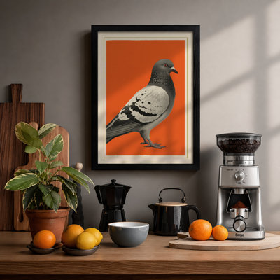 Pigeon Portrait Modern - Framed Print