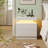 14‘’ Height Narrow Modern White Wood LED Nightstand set of 2-1367717580