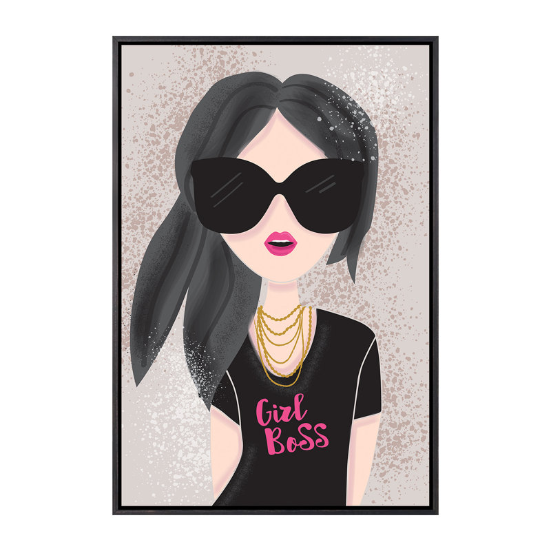 «Everyday Girl Boss III» par Lisa White boutons - impression d'art graphique, H 60 po x l 40po x P 1,5 po, Pas de tapis