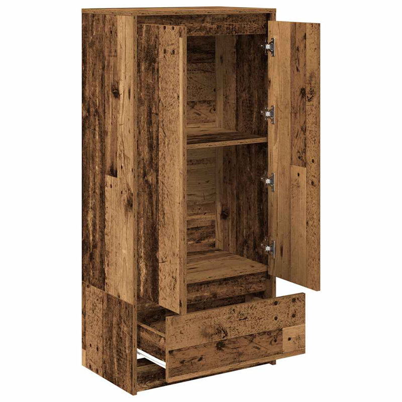 Cabinet With Drawer 55.5X34x119.5 Cm Engineered Wood, Old Wood