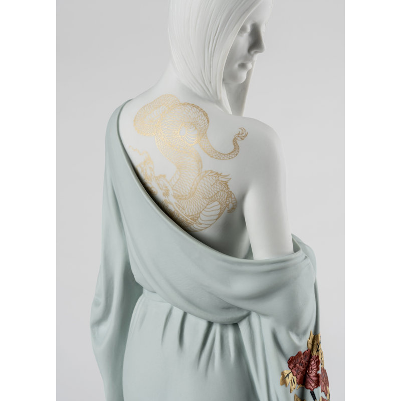 Beauty with Dragon Tattoo Woman Statue
