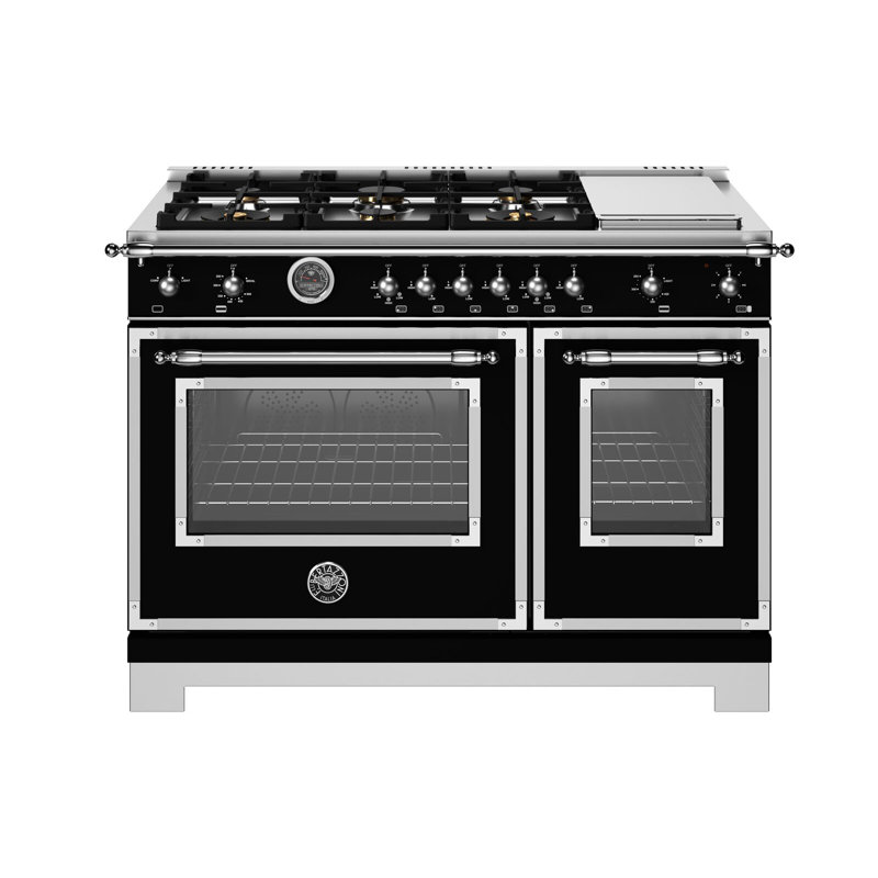 Bertazzoni 47.88'' W Natural Gas Free Standing Range, Black