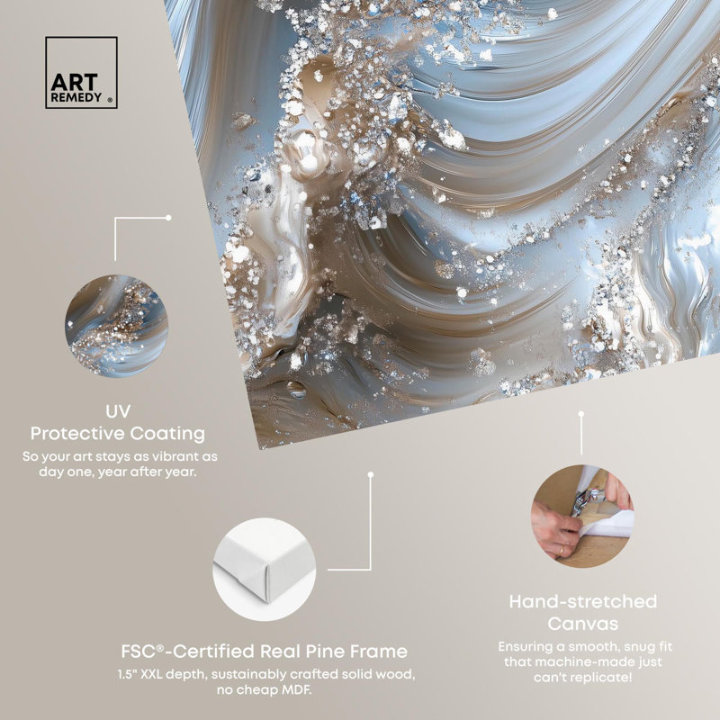 Crystal Ice Storm , H 36 po x l 24 po, Toile tendue avec châssis