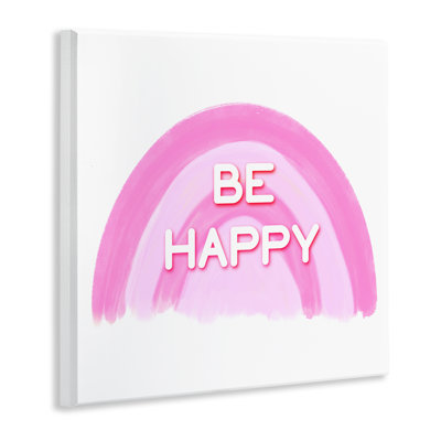 Art mural mauve «Be Happy» par Amber Clarkson