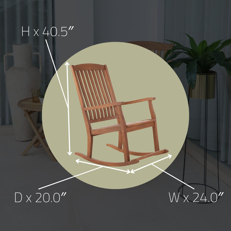 Nordic Teak - Alivio Oiled Teak Outdoor Rocking Chair With Arm Rests