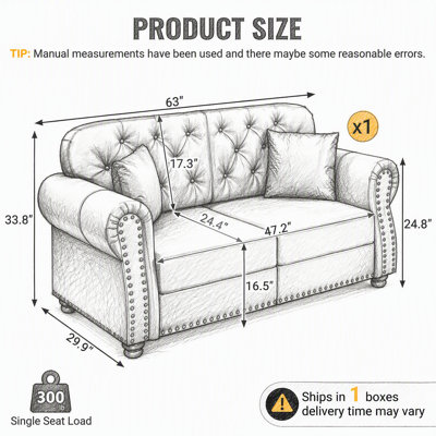 Canapé modulaire 3 pièces en chenille de 107 pouces avec méridienne courbée et 3 coussins décoratifs - parfait pour les salons, les bureaux et les appartements