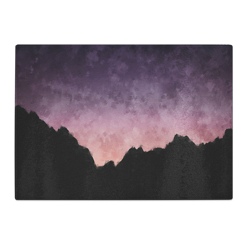 Tempered Glass Pink Sky at Night Chopping Board, 28.5 cm x 39 cm