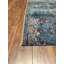 Tapis bleu original en laine noué à la main à motif traditionnel