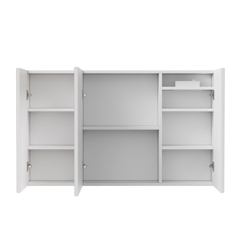 Manigault 1000 Wall Mounted Framed Mirrored Bathroom Cabinets 4 Adjustable Shelves with Mirror
