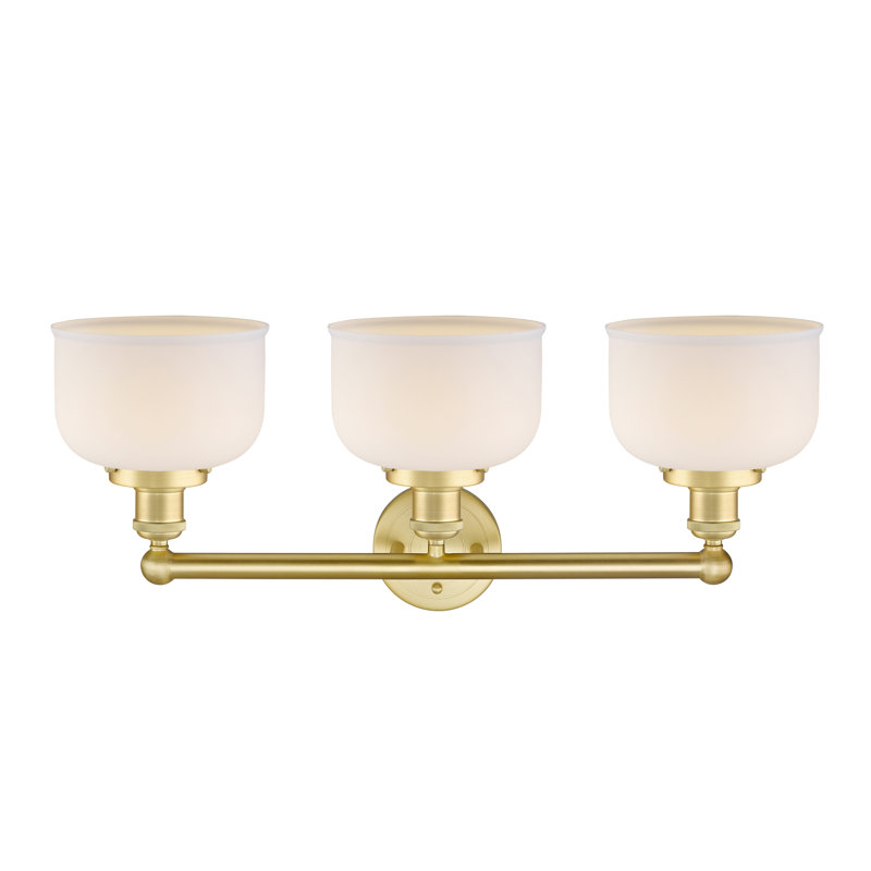 Éclairage pour meuble-lavabo à 3 lumières à intensité variable Raykwan, Blanc mat, Or satiné
