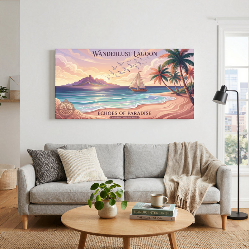 Ensemble de 1 tableau sur toile « Coucher de soleil tropical », 4020