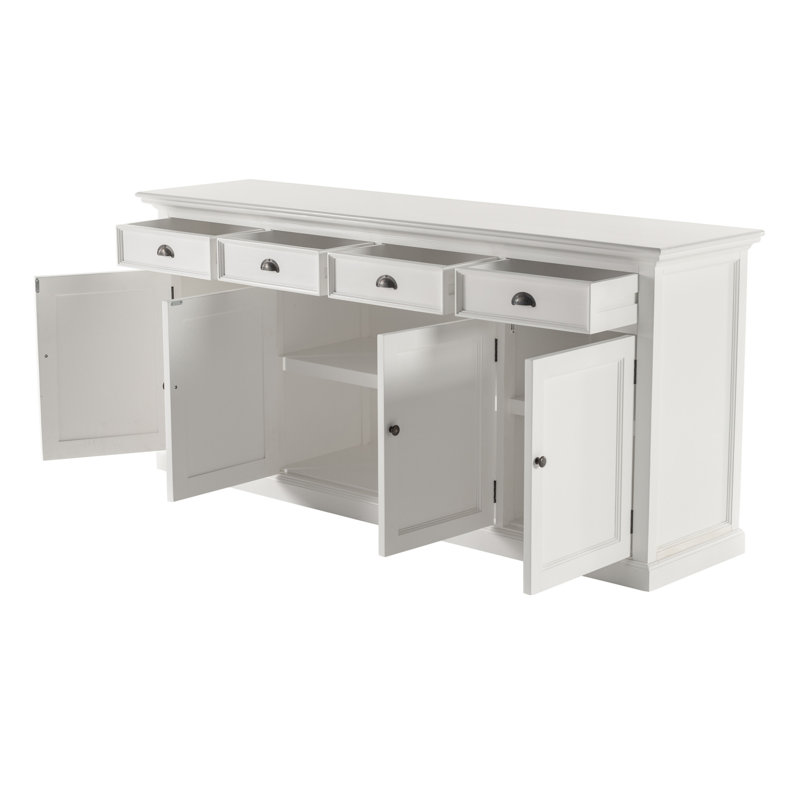 Table de buffet à 4 tiroirs Alfreida, Blanc