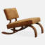 Fauteuil d'appoint en chenille de style Mid-Century en acier au carbone, fauteuil simple caramel avec base incurvée pour le salon
