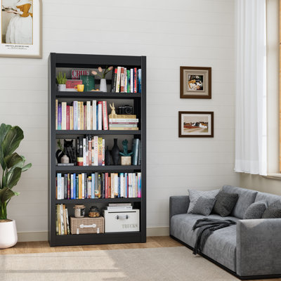 Metal Bookshelf, 5-Tier Bookcase, Modern Bookshelves with Adjustable Shelves, Book Shelf for Home Office, Living Room, Garage, Minimalist Lifestyle & Small Space Living