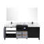 Noir et gris 80 po Meuble-lavabo, comptoir en marbre gris, robinet mat, 30 miroirs, To All Harms, + teinture